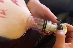 Nipples Suck By Hard Pumping And Spitting
