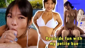 Poolside Fun With My Petite Asian Princess