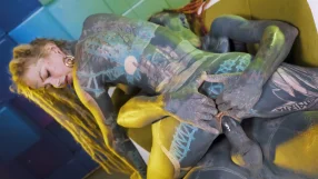 Psychedelic Anal   Pussy Destruction In The Color Room